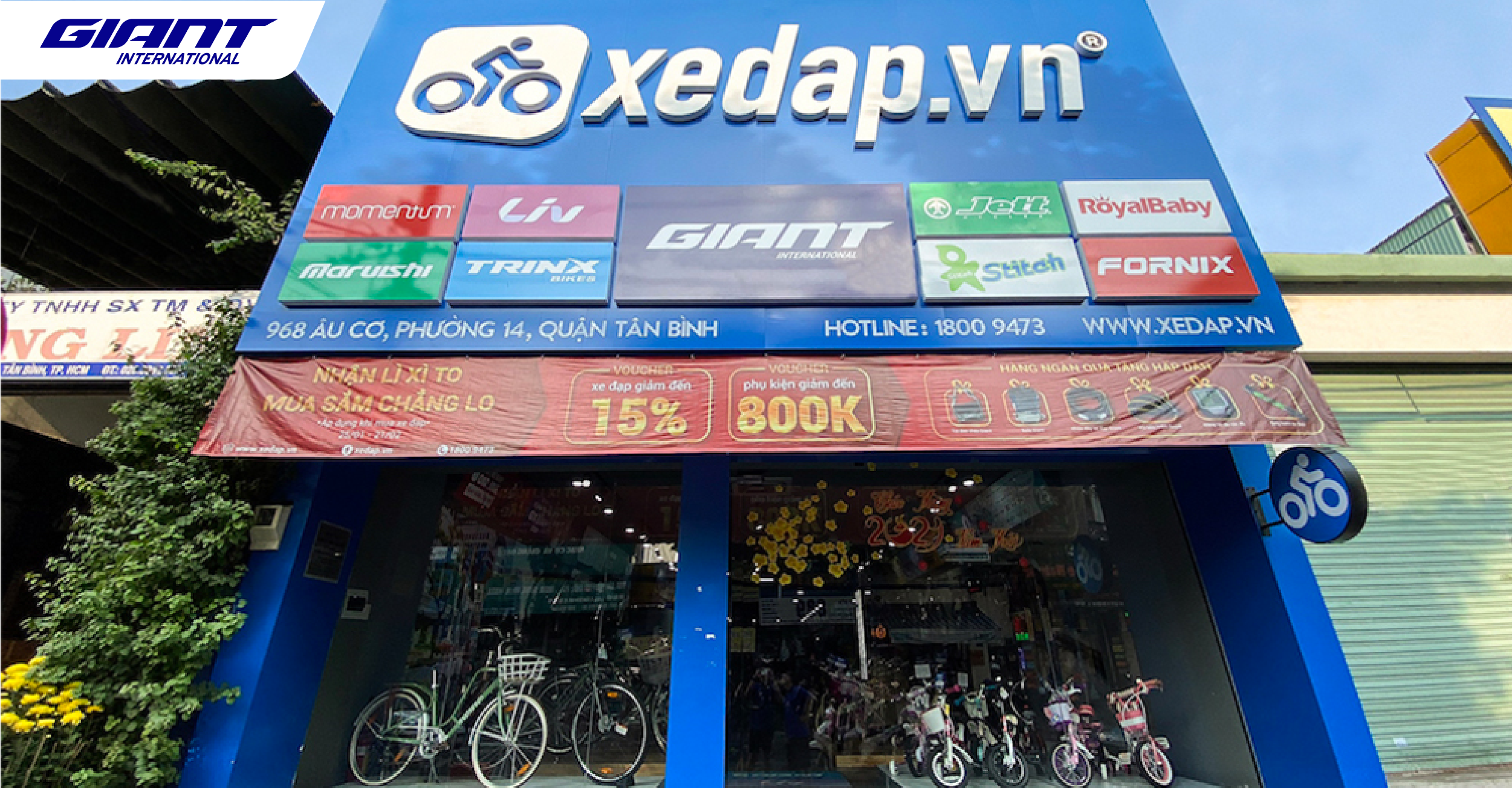 Mừng khai trương cửa hàng Xedap.vn thứ 4 – Đại lý xe đạp Giant tại 968 Âu Cơ, Quận Tân Bình, TP.HCM