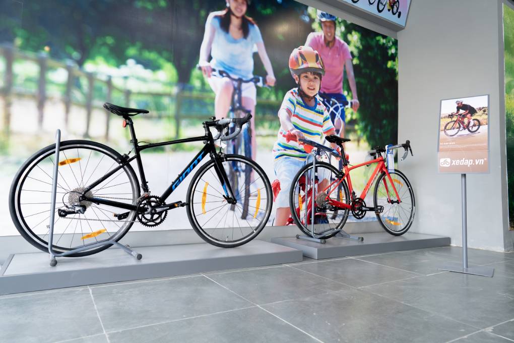 Khu vực trưng bày mẫu xe đạp đua, đem đến cho khách hàng nhiều sự lựa chọn